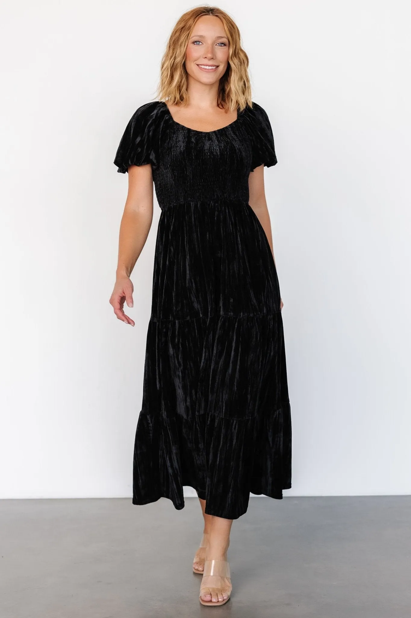 Colleen Velvet Maxi Dress | Black