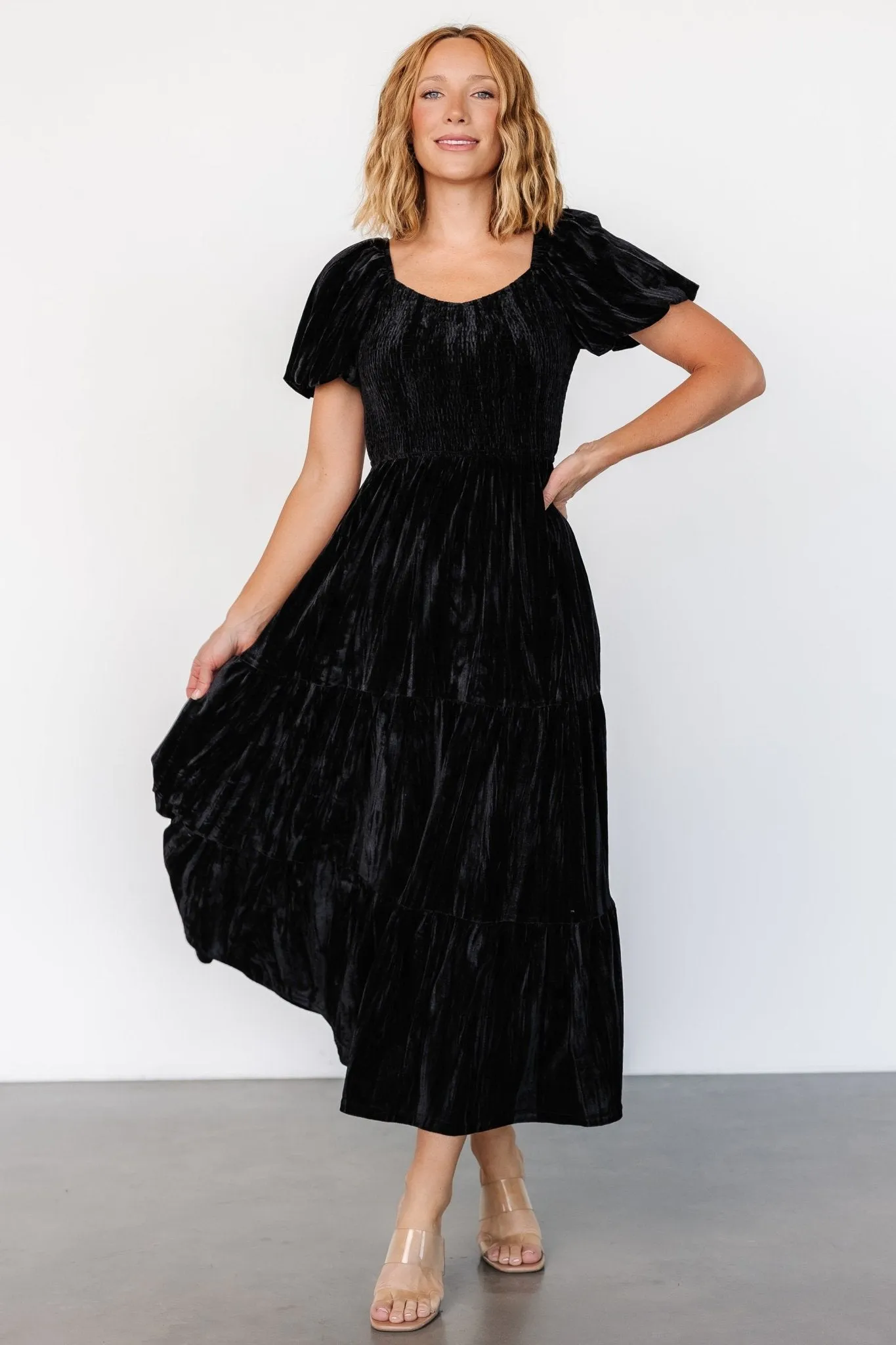 Colleen Velvet Maxi Dress | Black