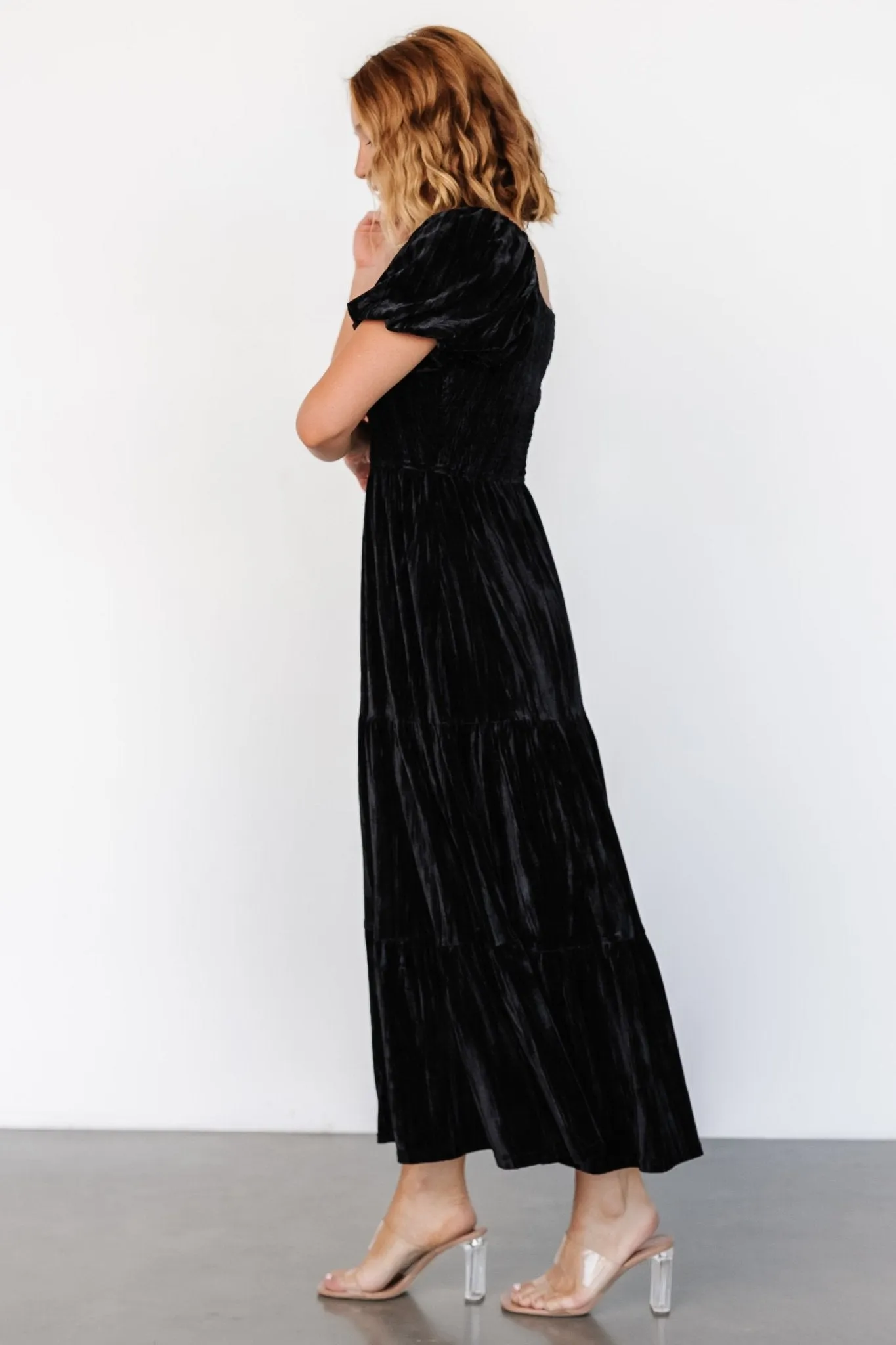 Colleen Velvet Maxi Dress | Black