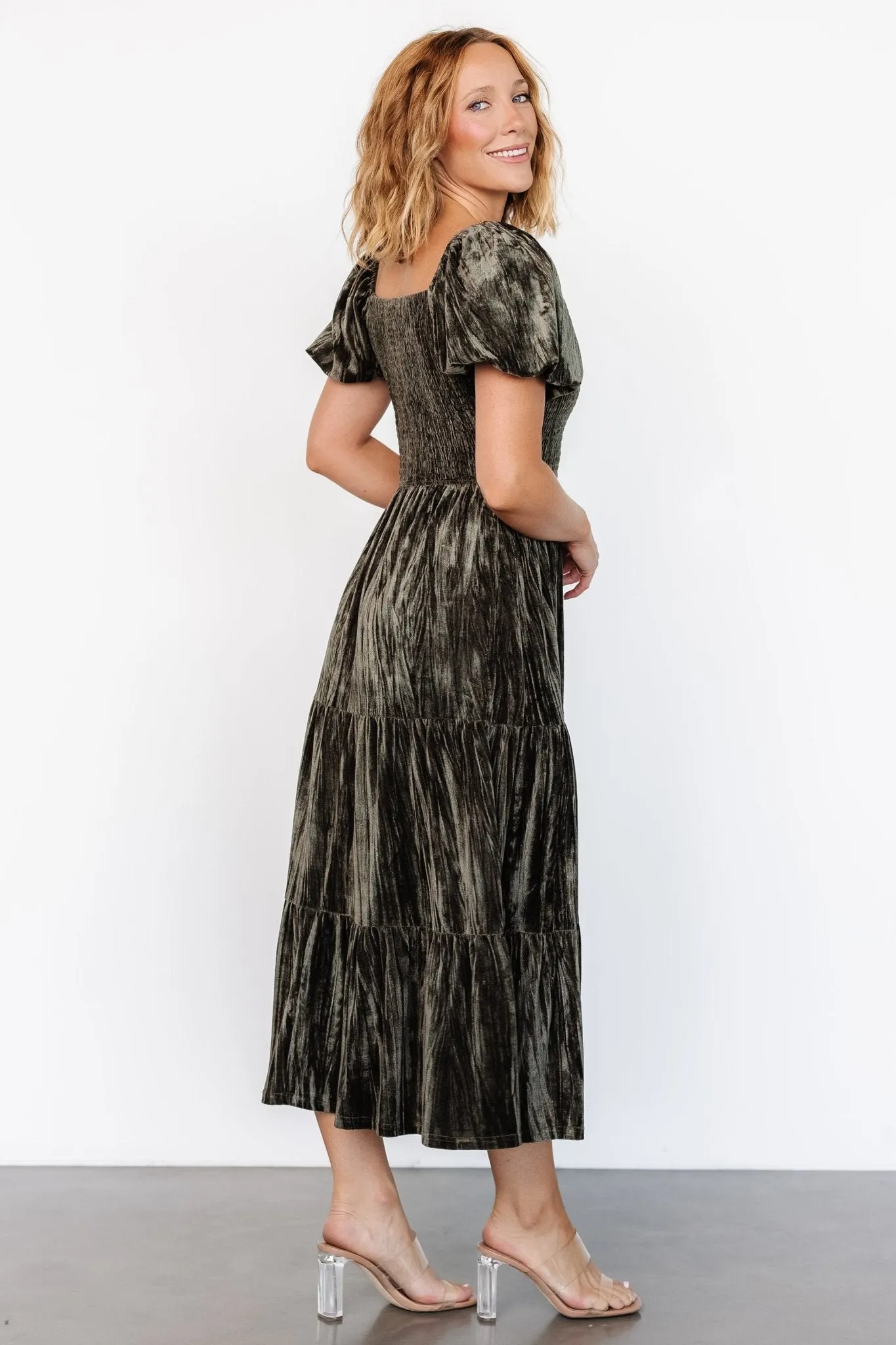 Colleen Velvet Maxi Dress | Olive