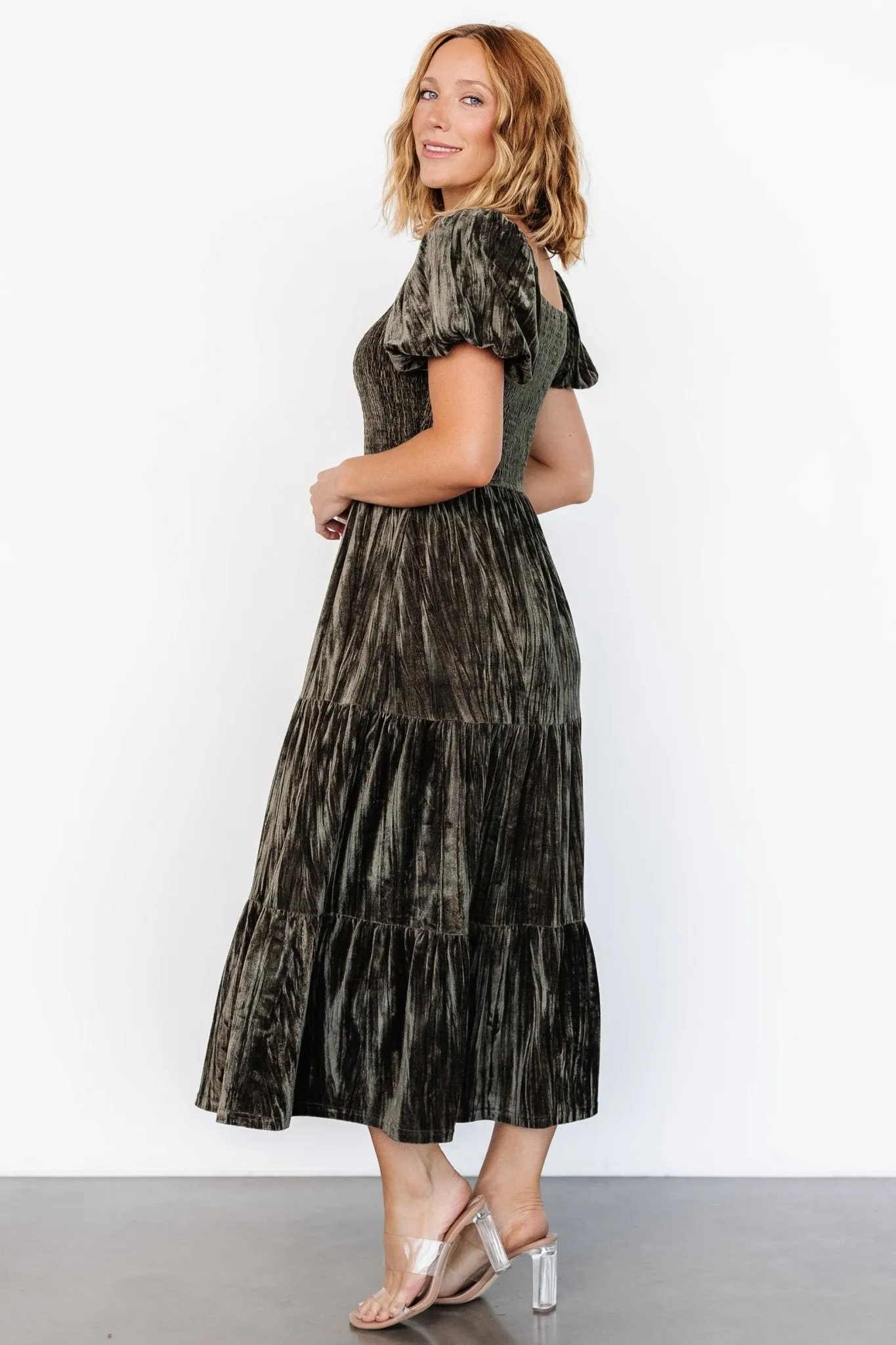 Colleen Velvet Maxi Dress | Olive