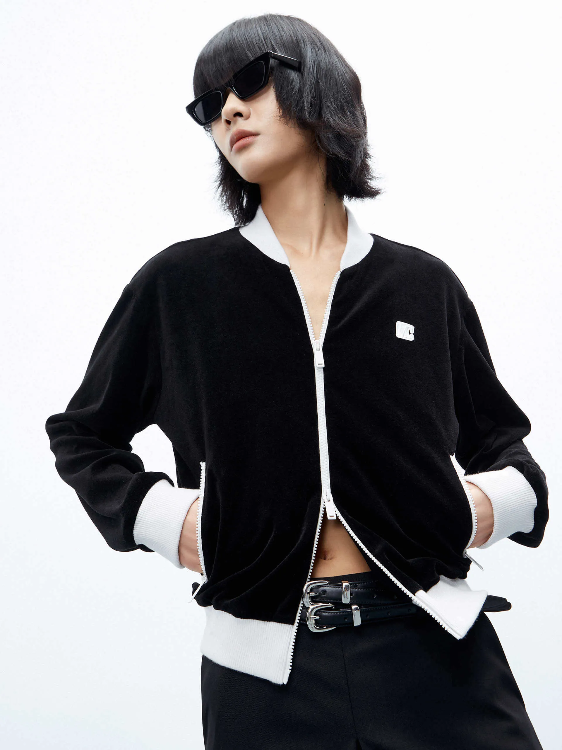 Contrast Detail Bomber Jacket