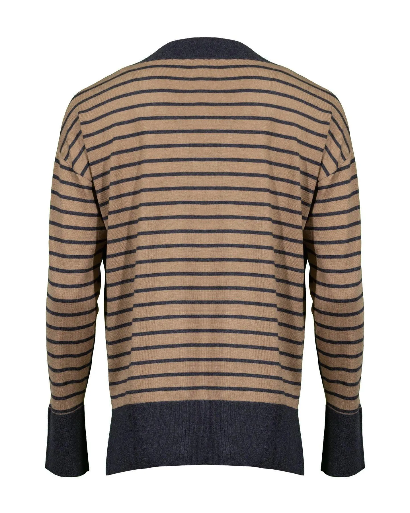 Contrast Stripe V-Neck Sweater