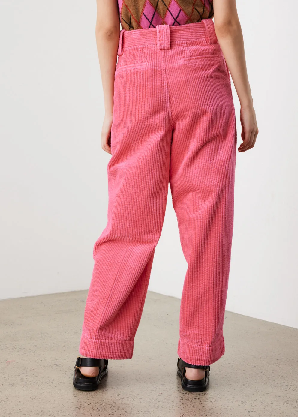 Corduroy Pleated Trousers