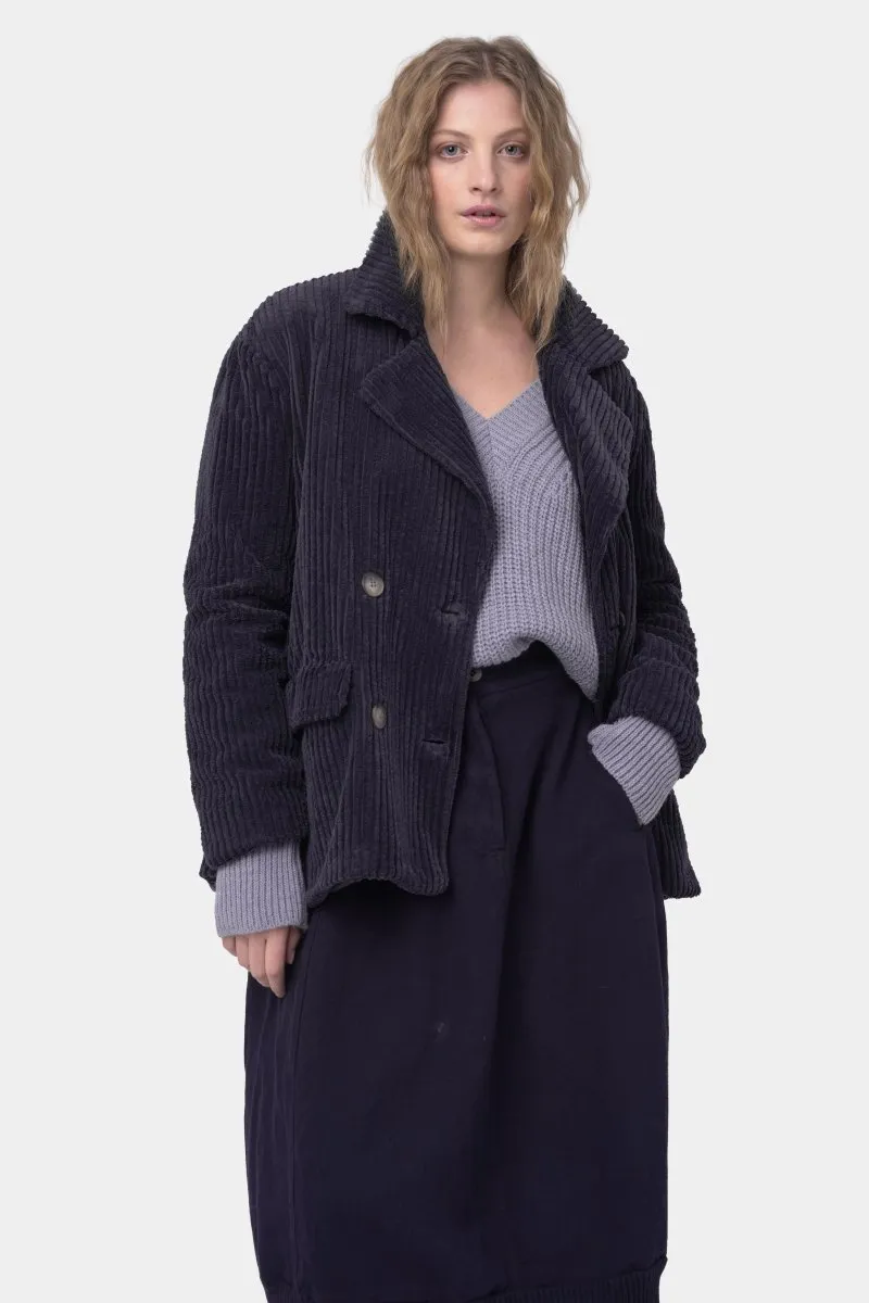 Cotton Corduroy Double Breasted Coat