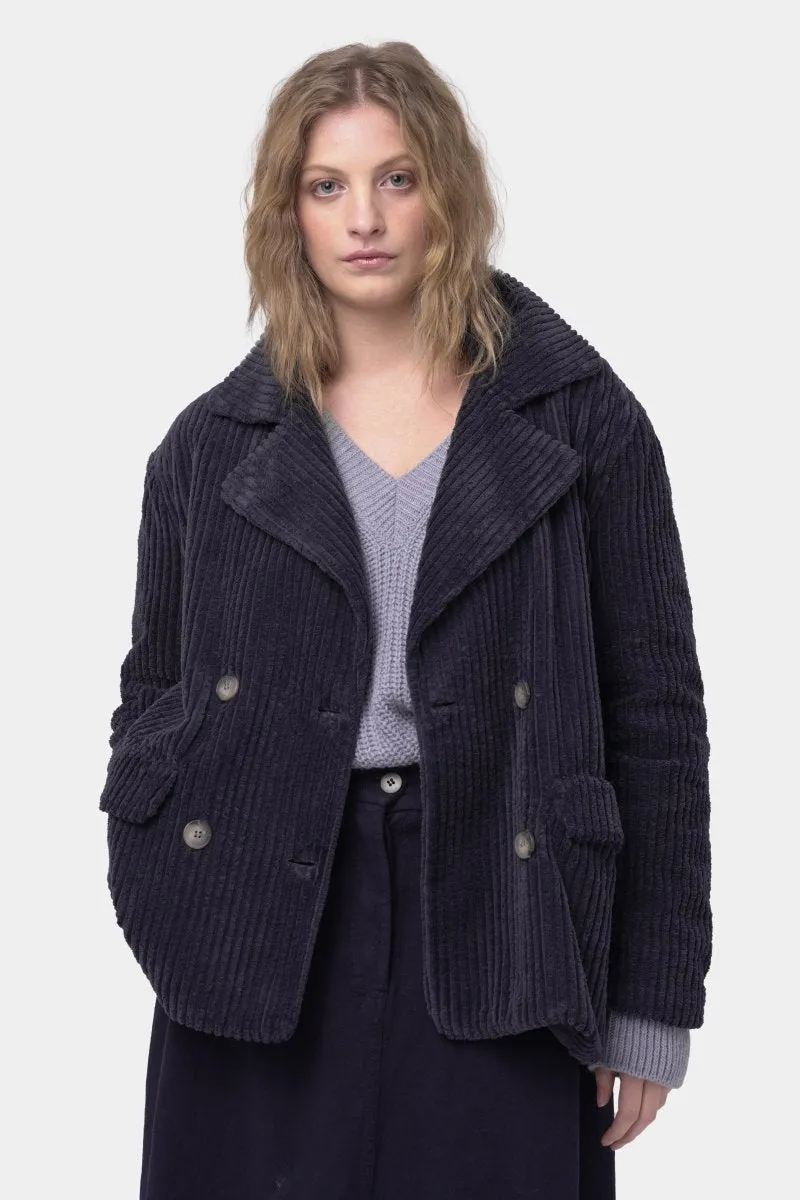 Cotton Corduroy Double Breasted Coat