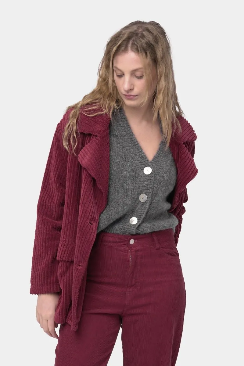 Cotton Corduroy Double Breasted Coat