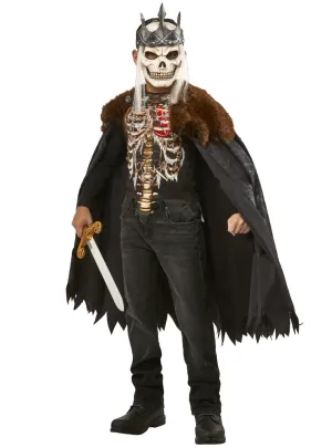 Creepy Skeleton King Boys Medieval Halloween Costume