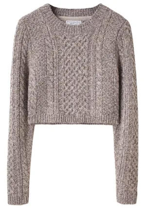 Cropped Cable Sweater