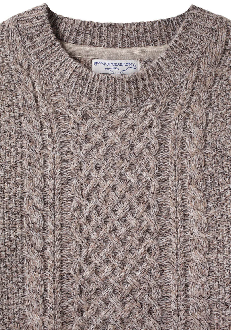 Cropped Cable Sweater