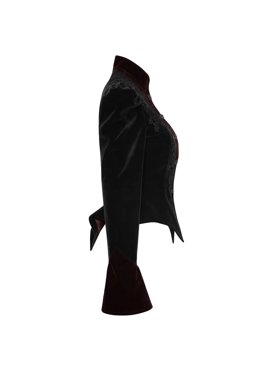 Elegant Embroidered Velvet Gothic Tailcoat Jacket