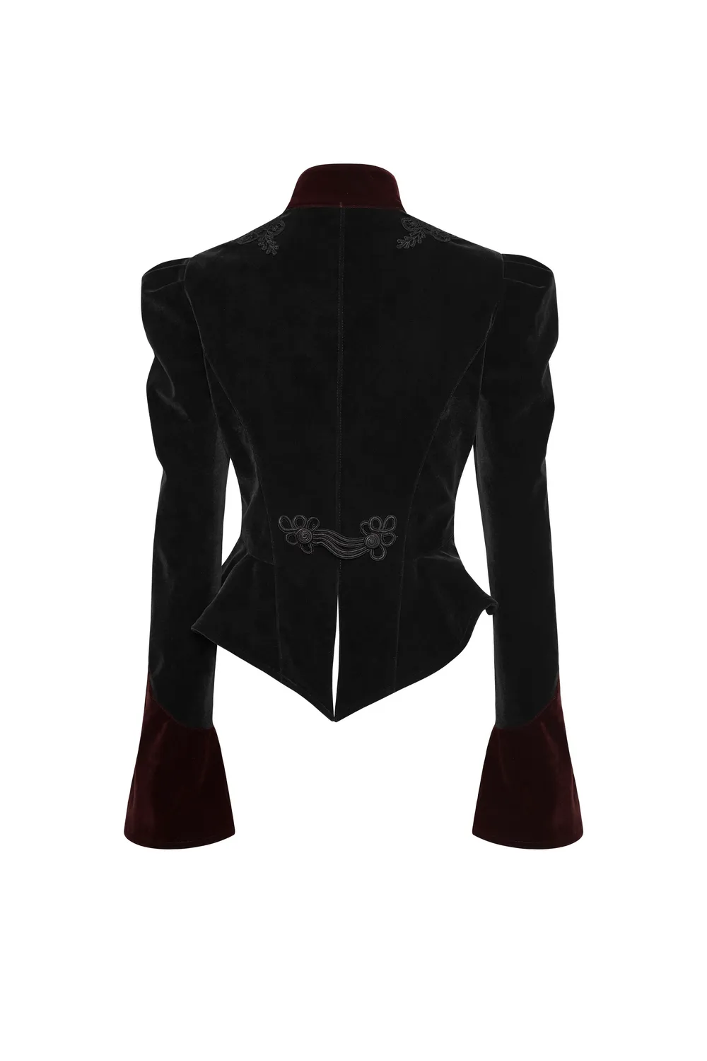 Elegant Embroidered Velvet Gothic Tailcoat Jacket