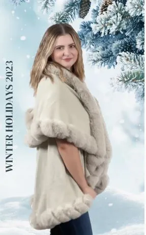 Ellyndale EP 220302 Cloak Boho Style Fur Collar Shawl Warm Cardigan