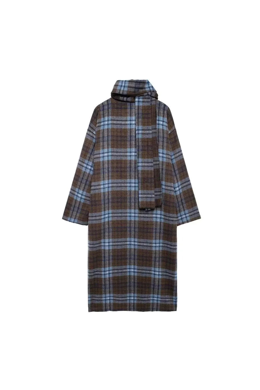 ‘Evelyn’ Plaid Wool-Blend Trench Coat