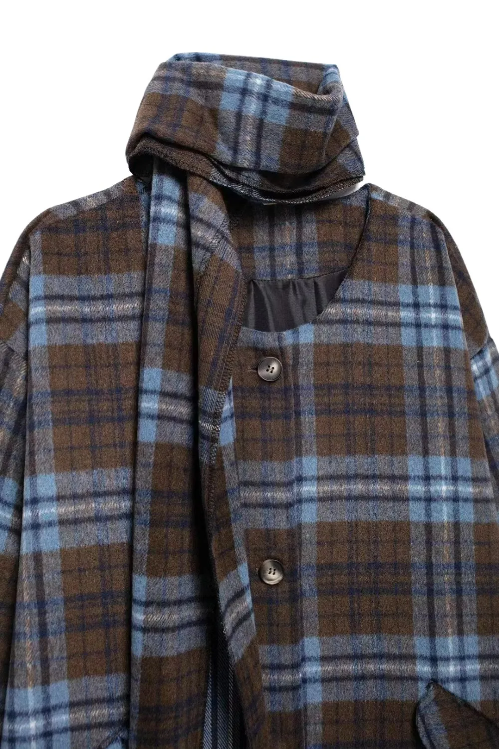 ‘Evelyn’ Plaid Wool-Blend Trench Coat