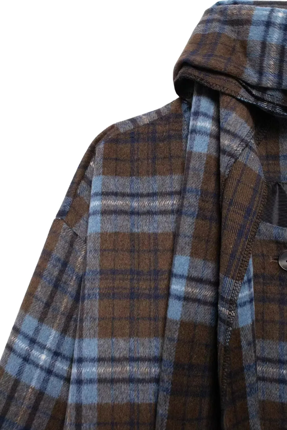 ‘Evelyn’ Plaid Wool-Blend Trench Coat