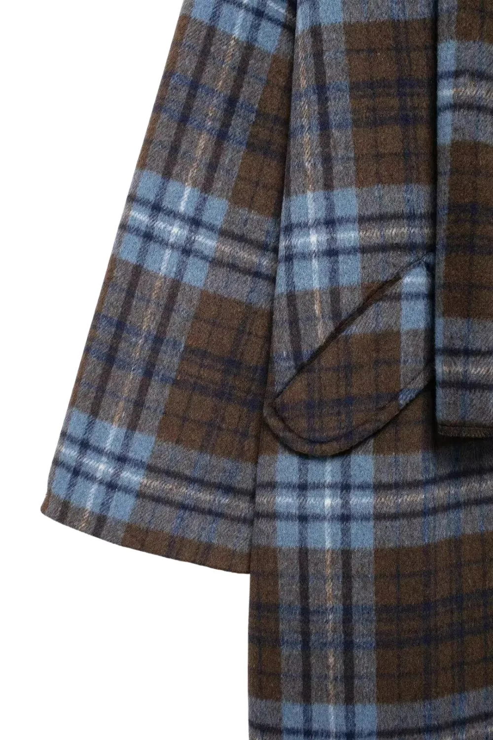 ‘Evelyn’ Plaid Wool-Blend Trench Coat