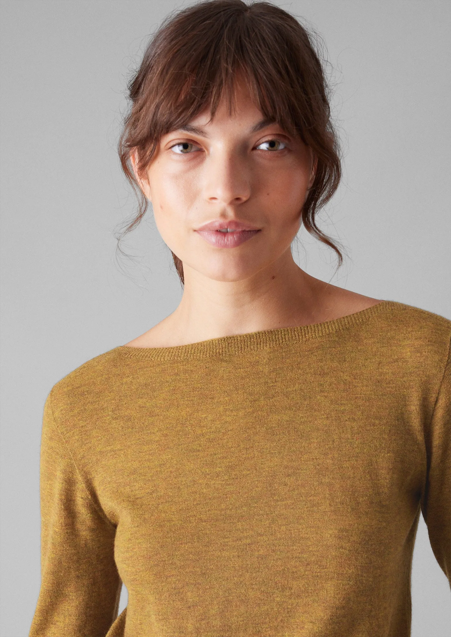 Fine Wool Cashmere Sweater | Tumeric