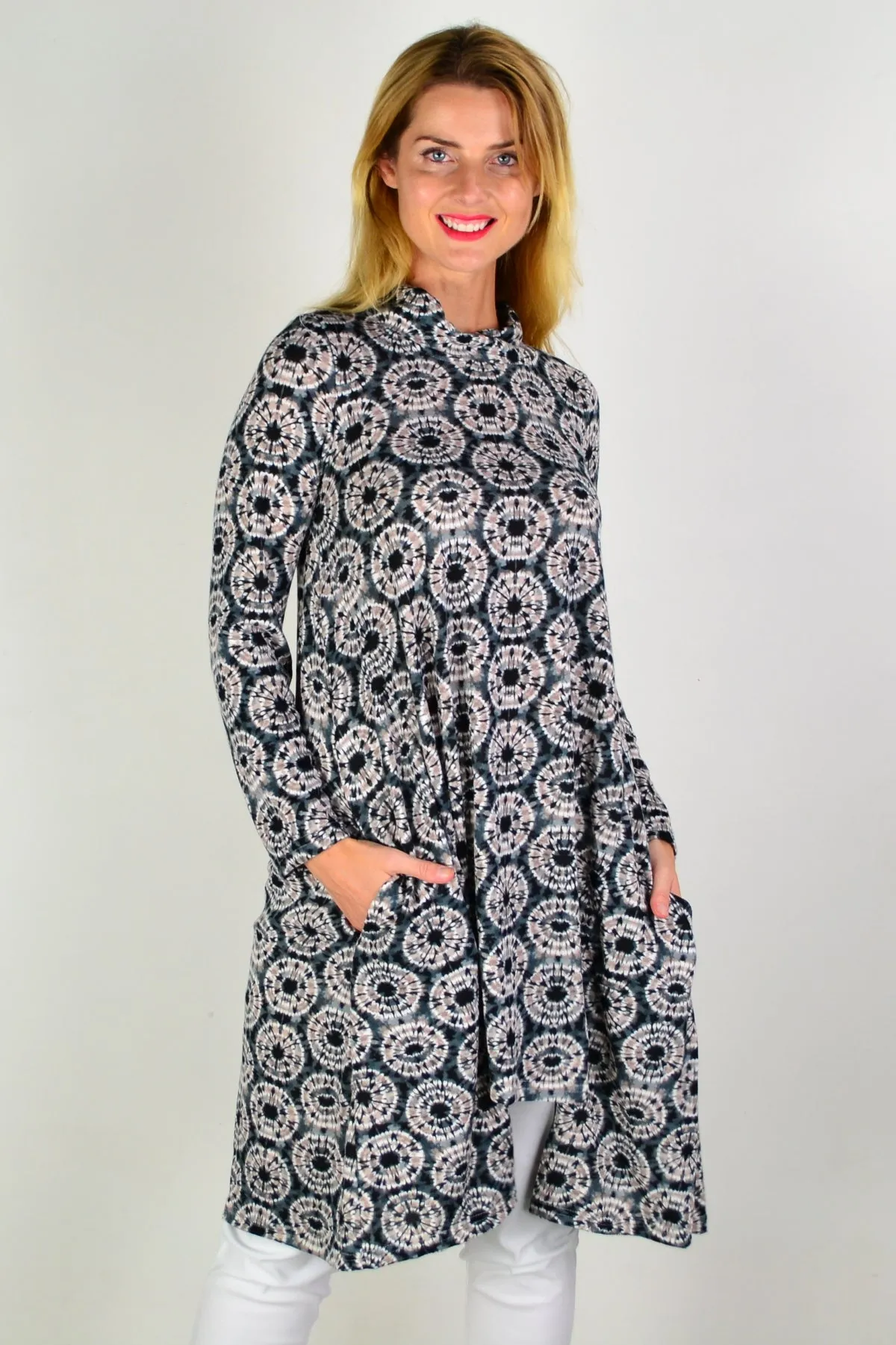 Fleece Spotty Tunic Dress