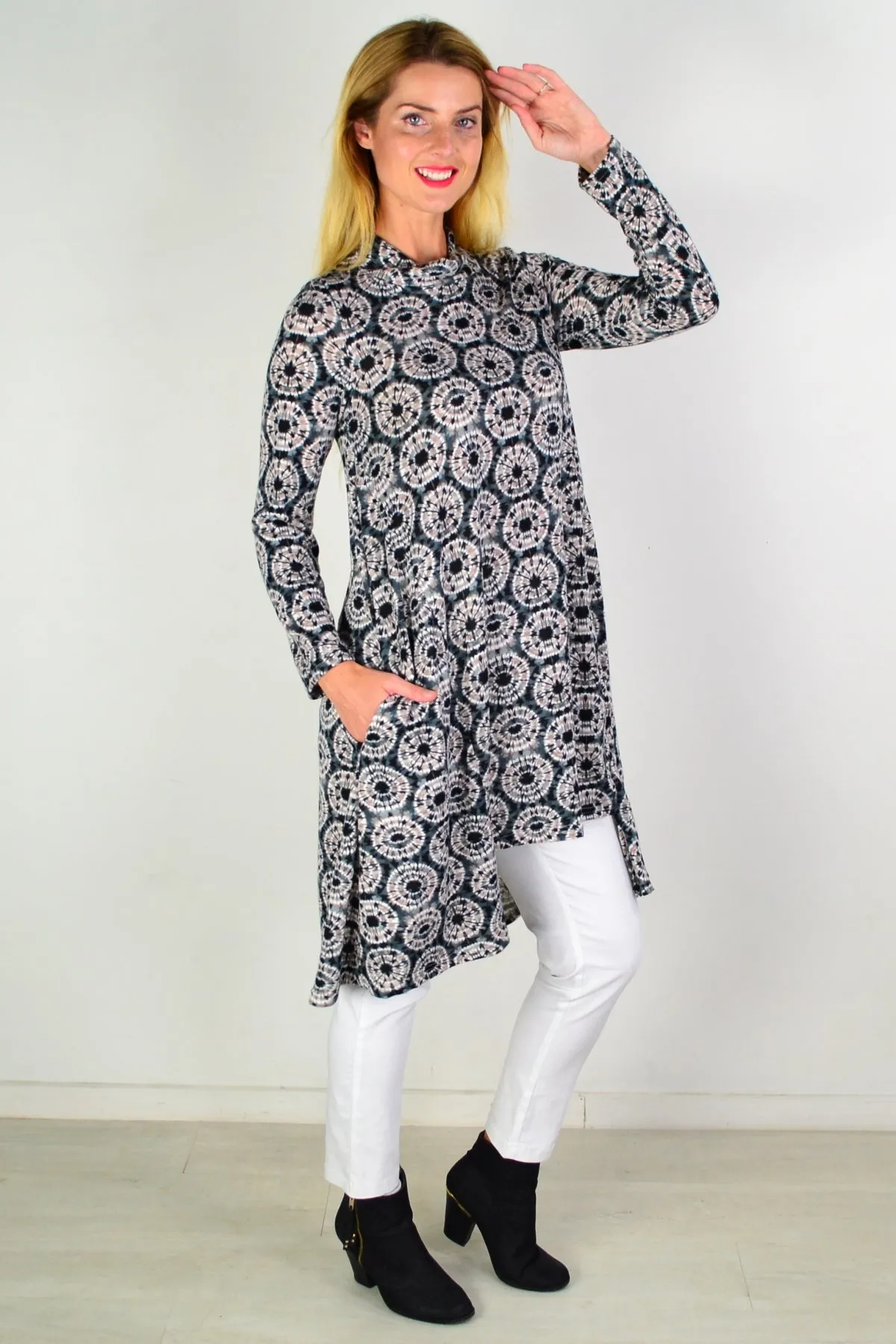 Fleece Spotty Tunic Dress