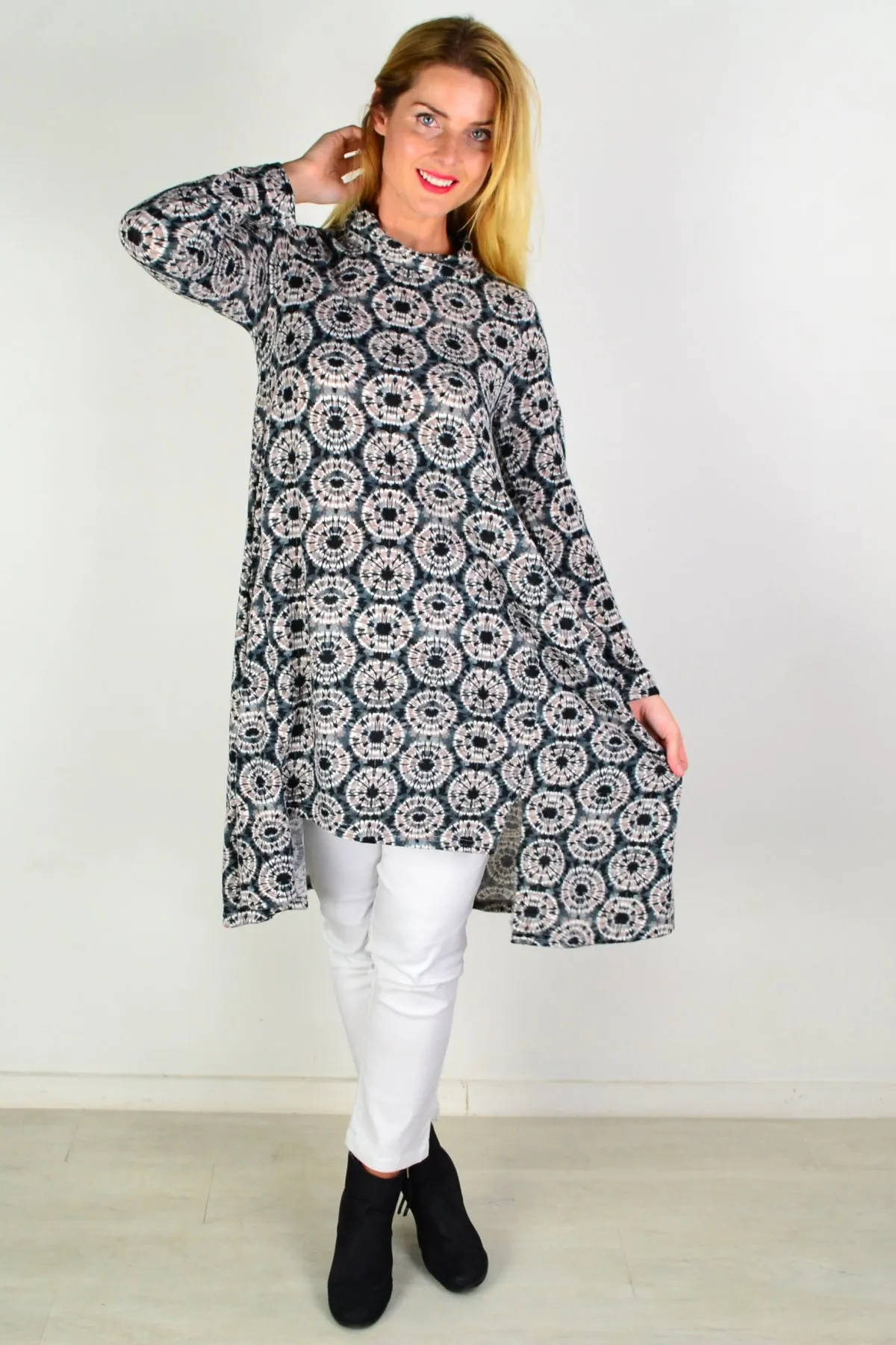 Fleece Spotty Tunic Dress