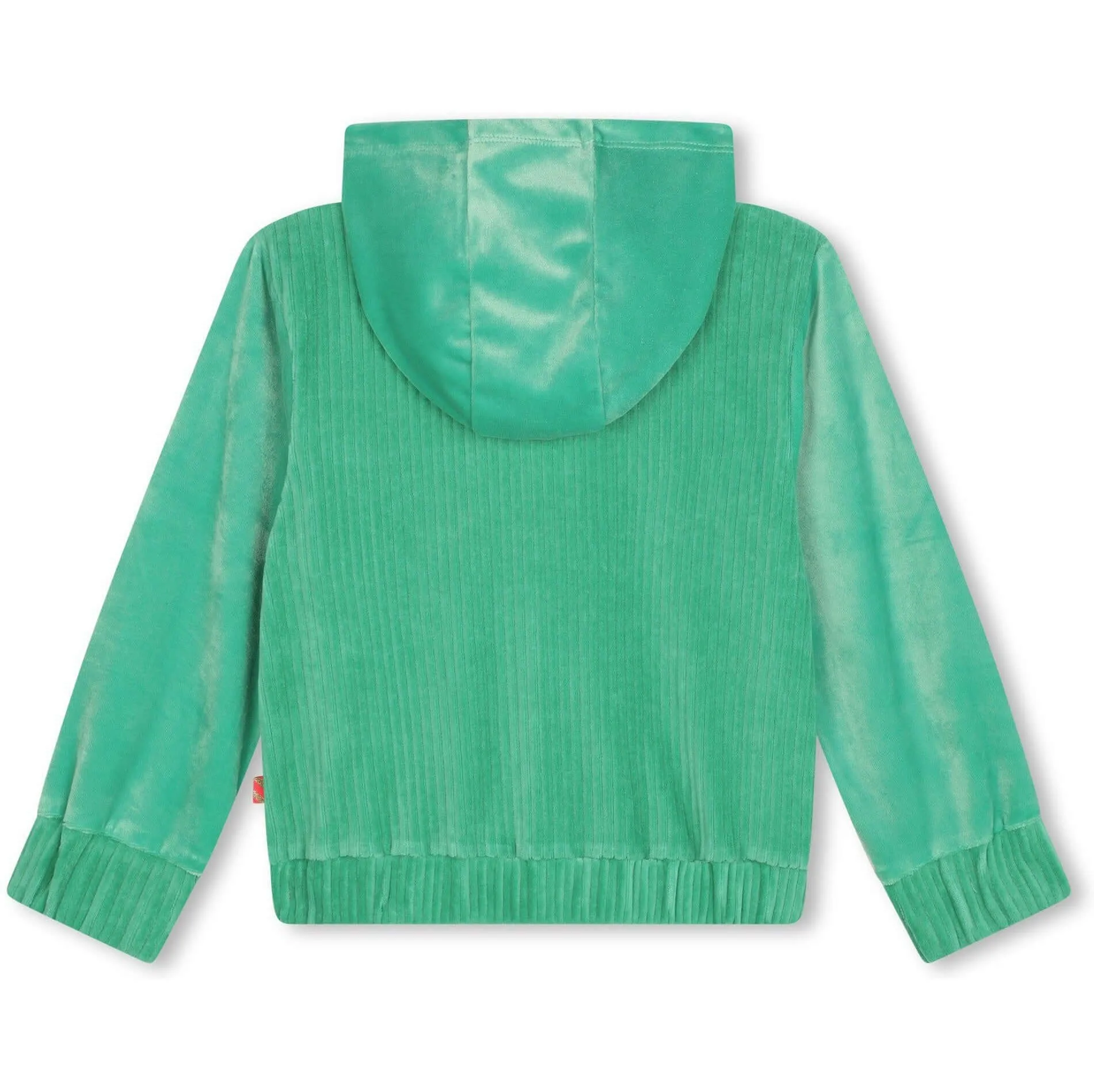 Girls Green Velvet Zip Up Hoodie