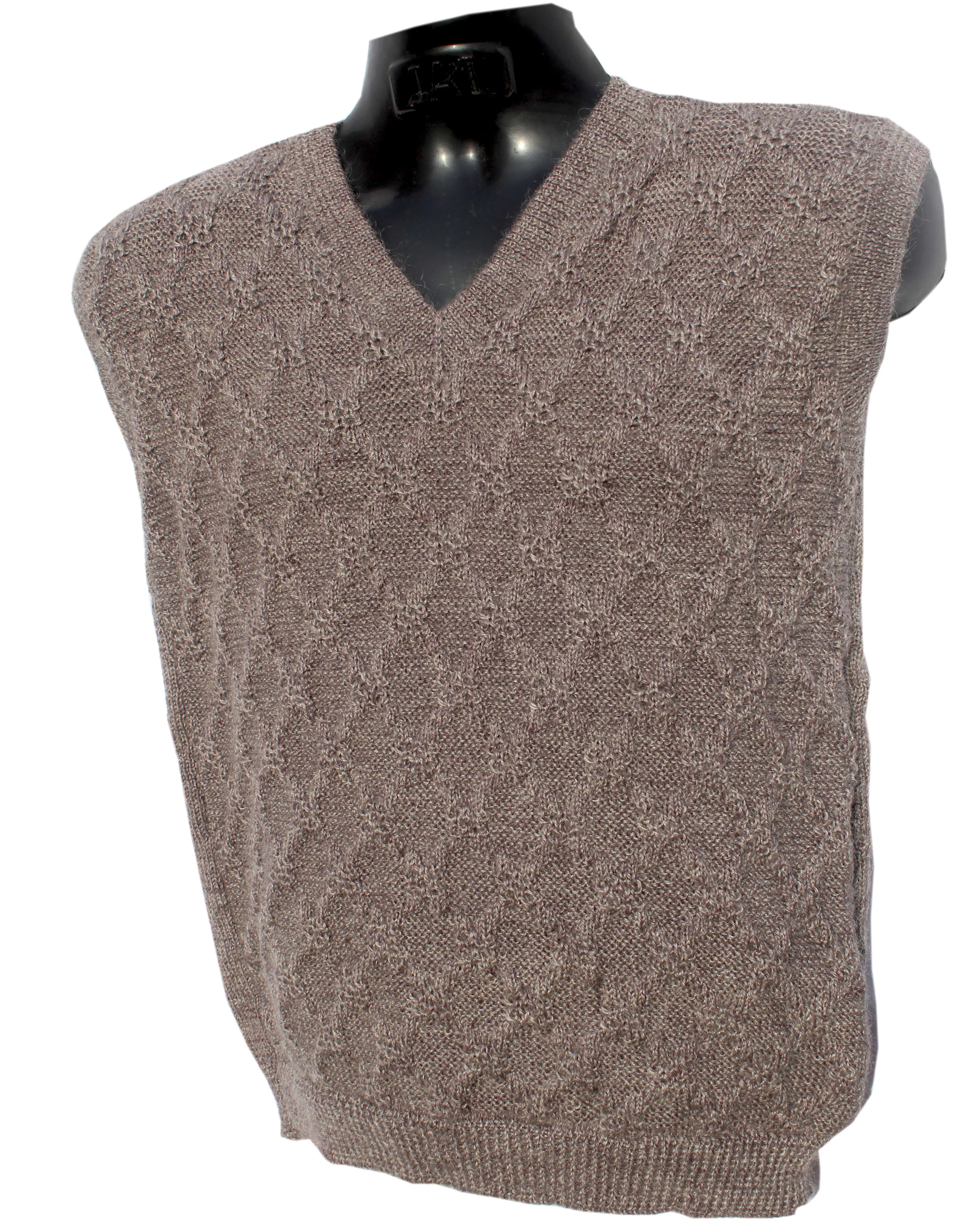 Graminarts Sleeveless Handmade Men Sweater Ash Vardhman(Lamb Hair)