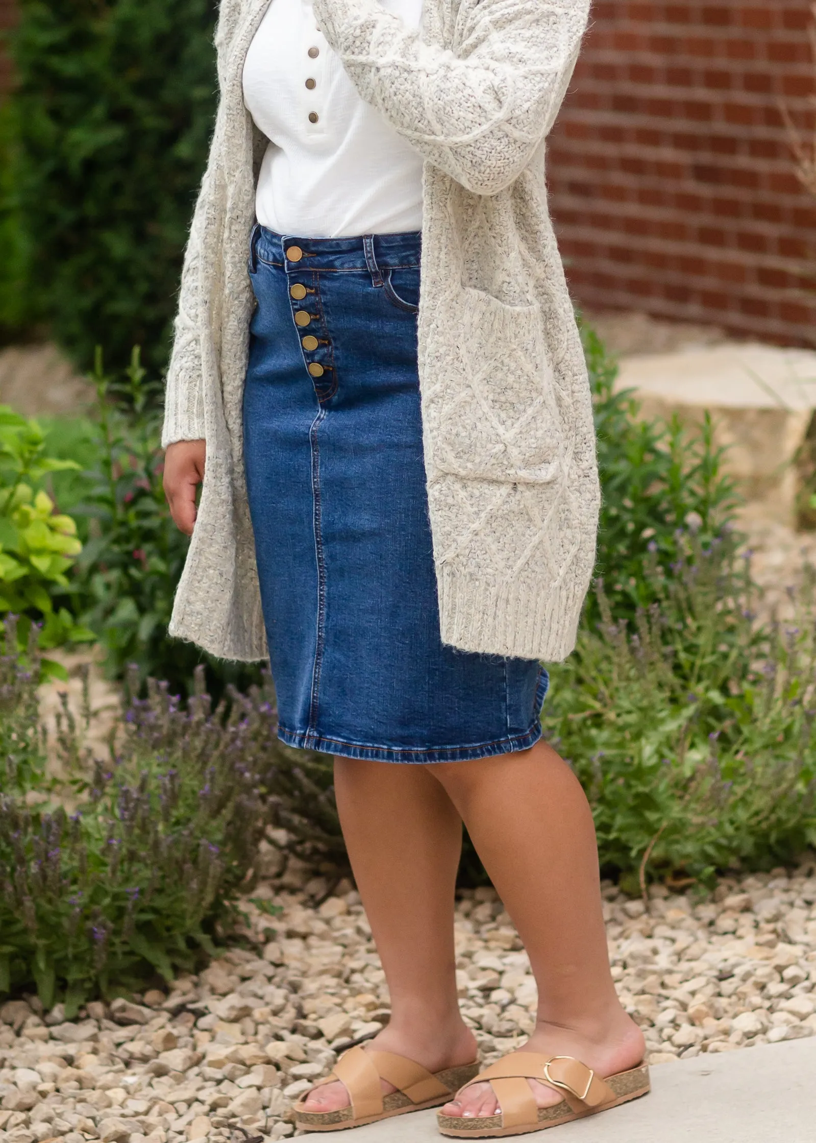 Gray Chunky Cable Knit Cardigan