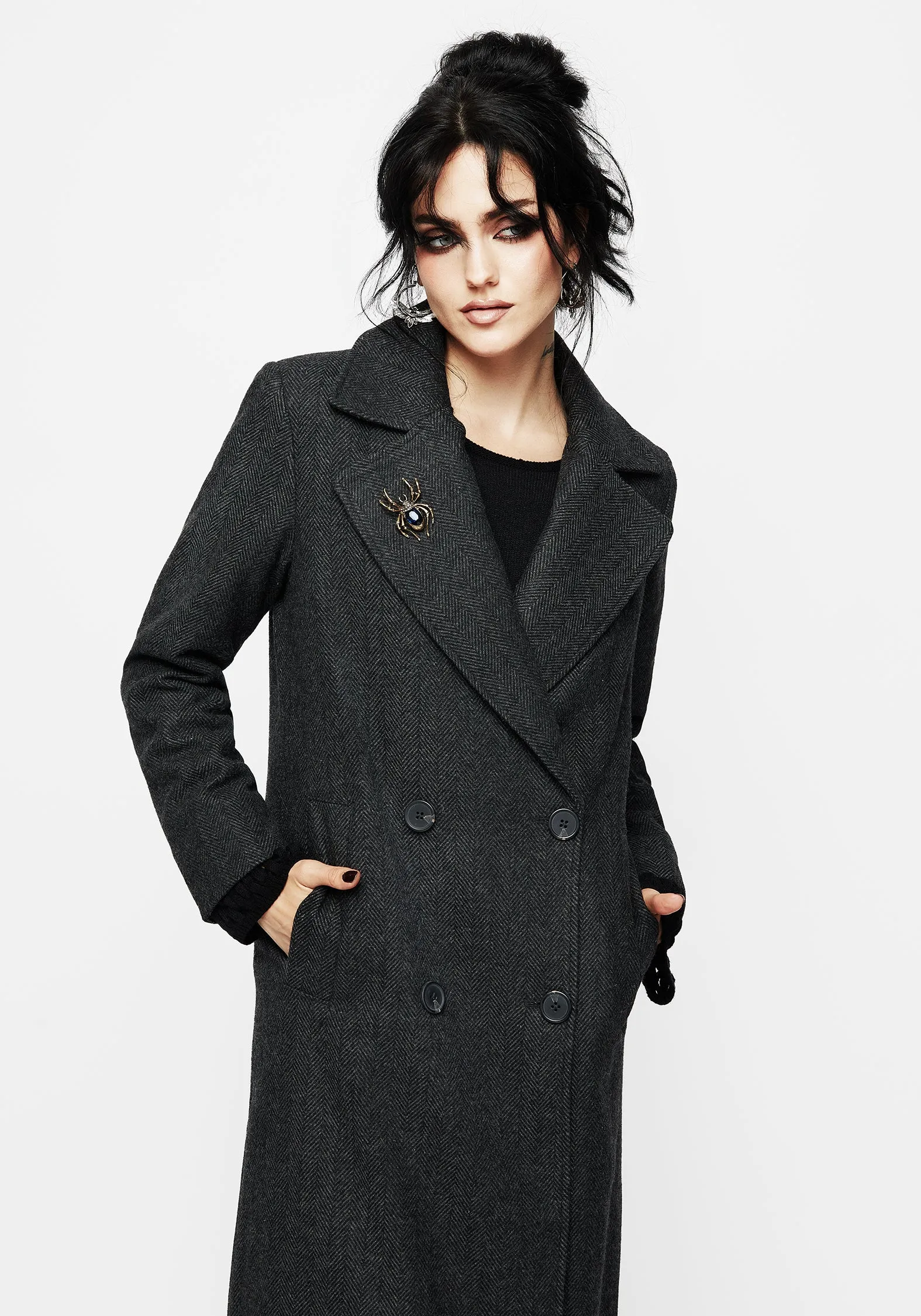 Infinite Wool Blend Herringbone Coat