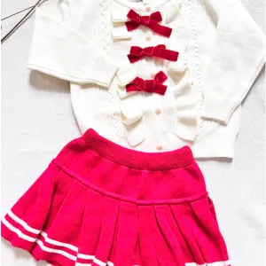 Ivory and Red Sweater Set