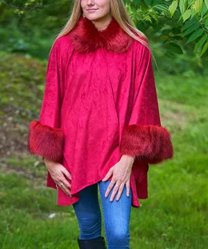 JC060285 Faux Fur-Trim Cape