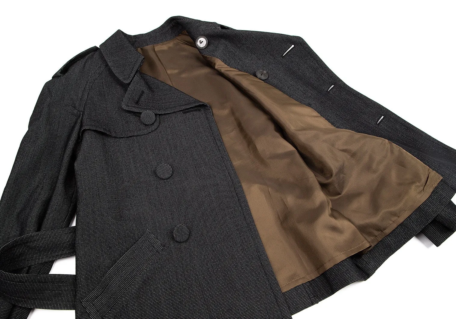 Jean-Paul GAULTIER PARIS. CLASSIQUE. Black/Grey Nylon Blend Trench Jacket