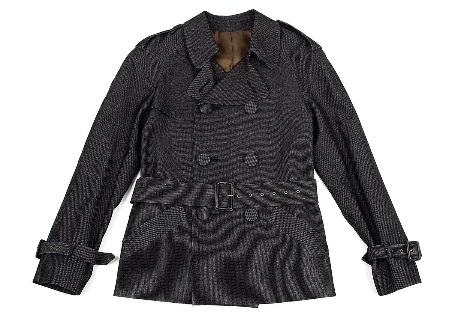 Jean-Paul GAULTIER PARIS. CLASSIQUE. Black/Grey Nylon Blend Trench Jacket