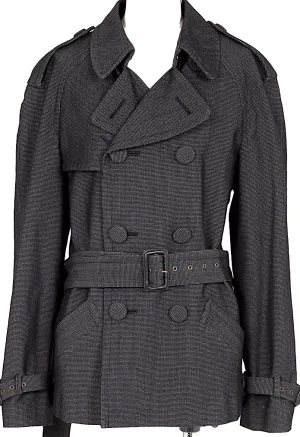 Jean-Paul GAULTIER PARIS. CLASSIQUE. Black/Grey Nylon Blend Trench Jacket