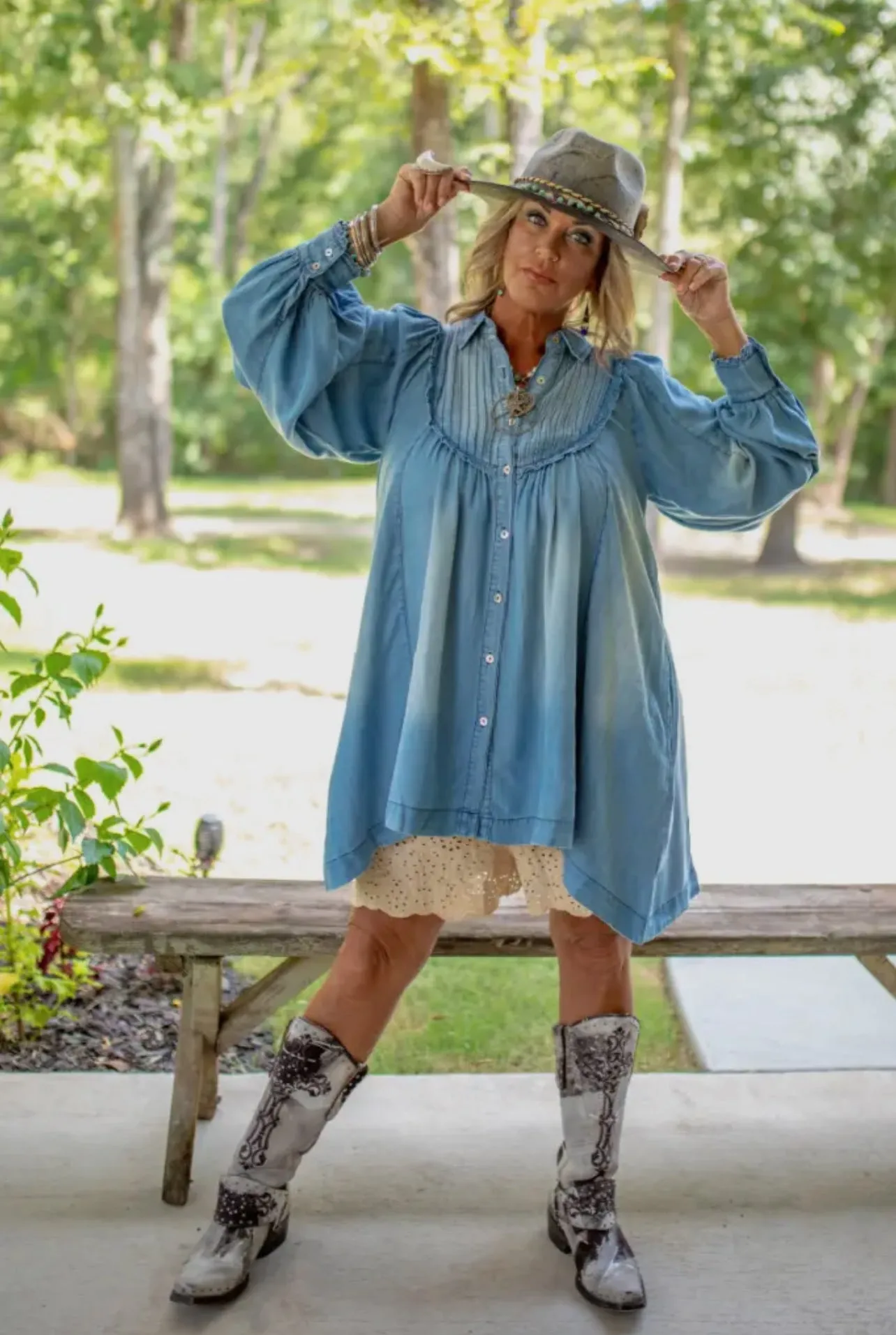 JG- Lined Up Denim Tunic