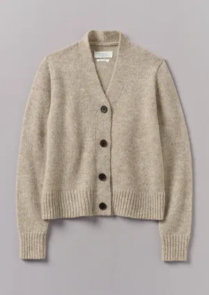 Kaia V-Neck Wool Cardigan | Oatmeal