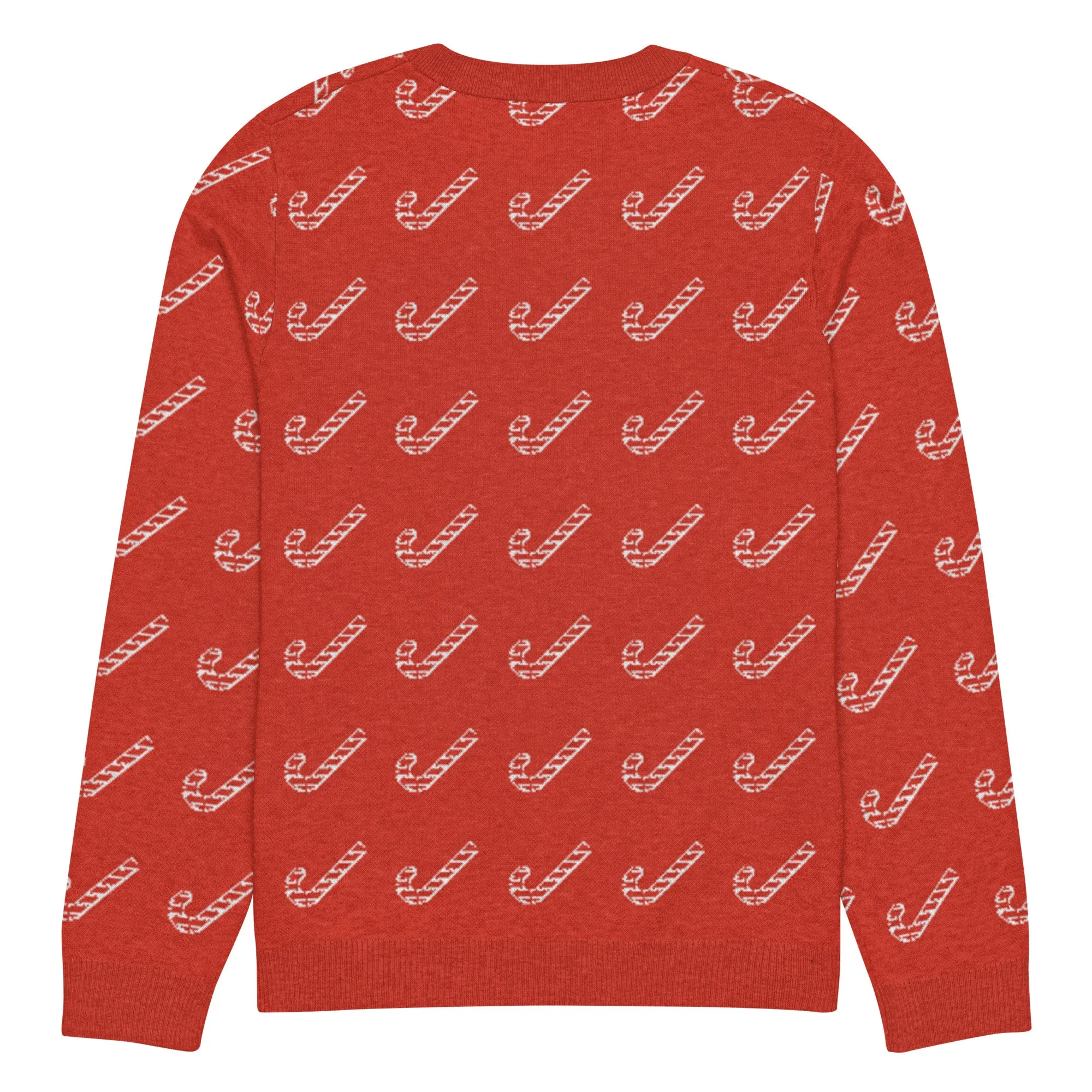 Knitted Crew Neck Sweater - Candy Cane (Glamourange Christmas Knitted Crew Neck Sweater - All-Over Pattern)