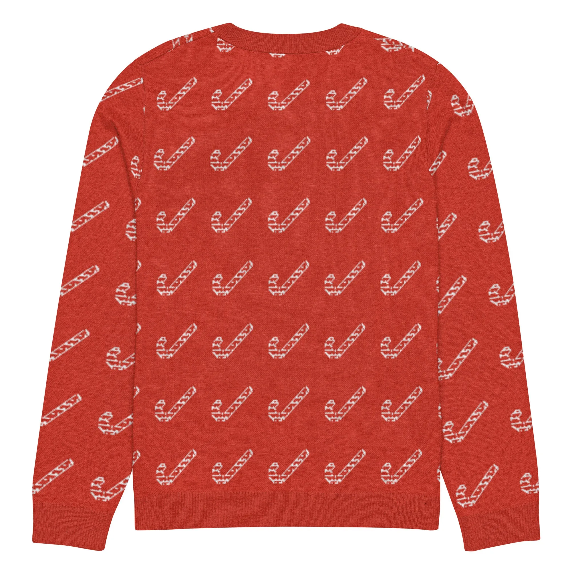 Knitted Crew Neck Sweater - Candy Cane (Glamourange Christmas Knitted Crew Neck Sweater - All-Over Pattern)