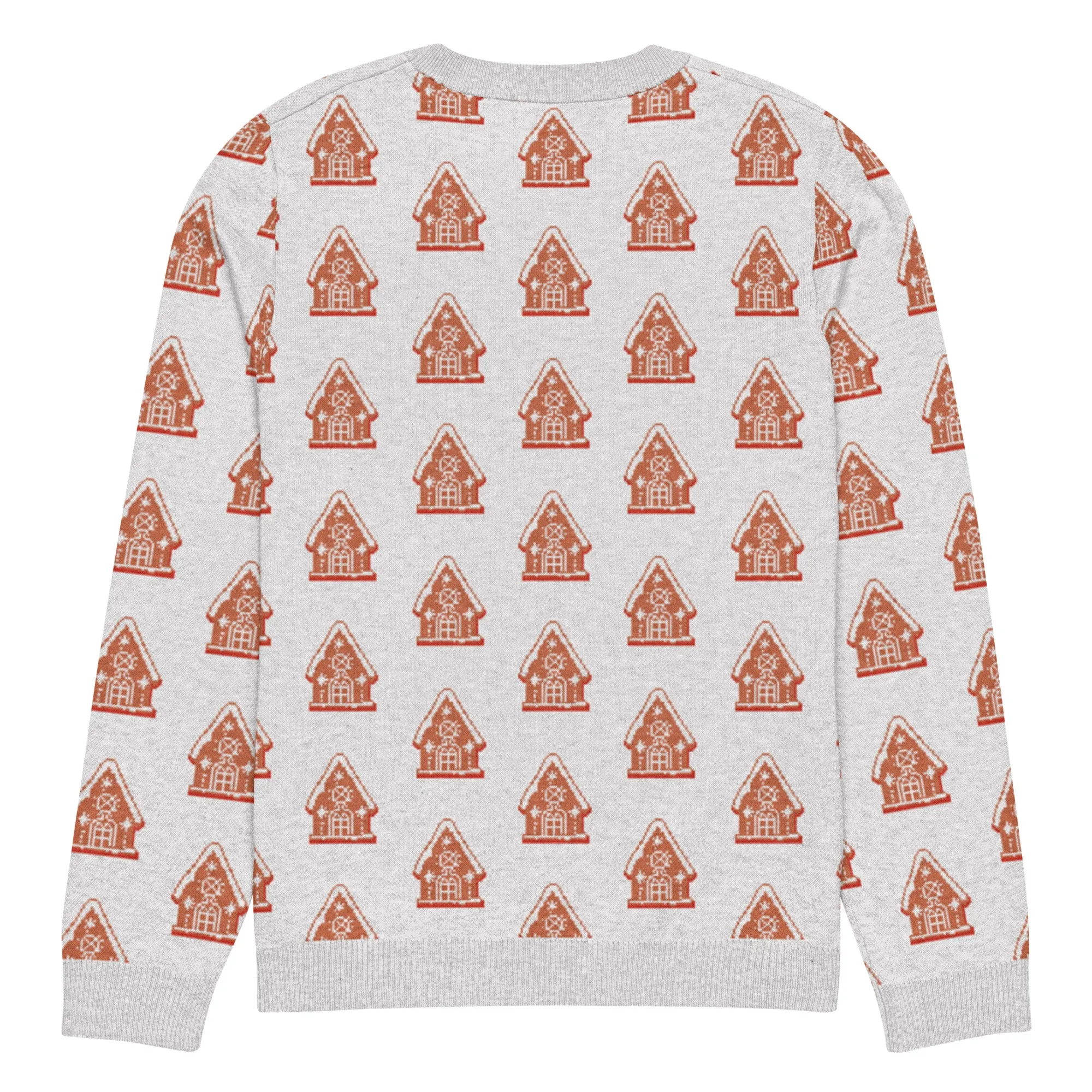 Knitted Crew Neck Sweater - Gingerbread House (Glamourange Christmas Knitted Crew Neck Sweater - All-Over Pattern)