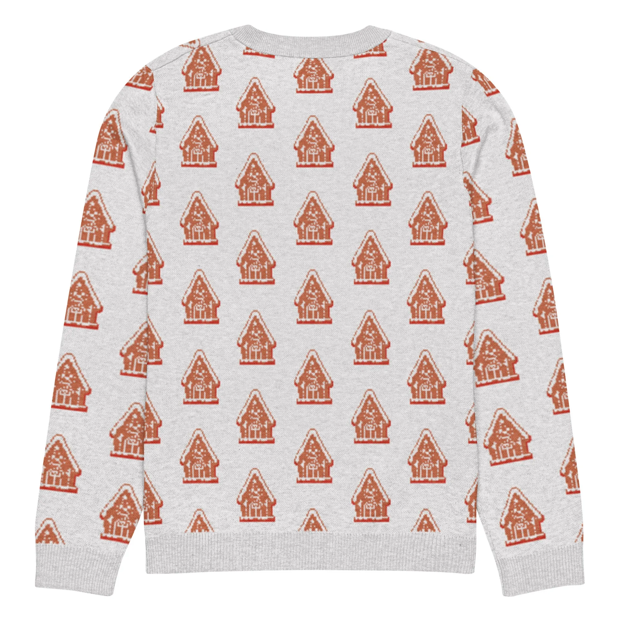 Knitted Crew Neck Sweater - Gingerbread House (Glamourange Christmas Knitted Crew Neck Sweater - All-Over Pattern)