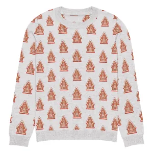 Knitted Crew Neck Sweater - Gingerbread House (Glamourange Christmas Knitted Crew Neck Sweater - All-Over Pattern)