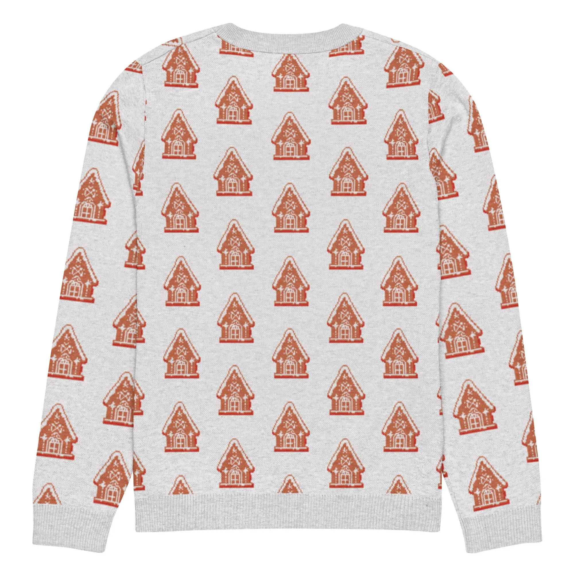 Knitted Crew Neck Sweater - Gingerbread House (Glamourange Christmas Knitted Crew Neck Sweater - All-Over Pattern)