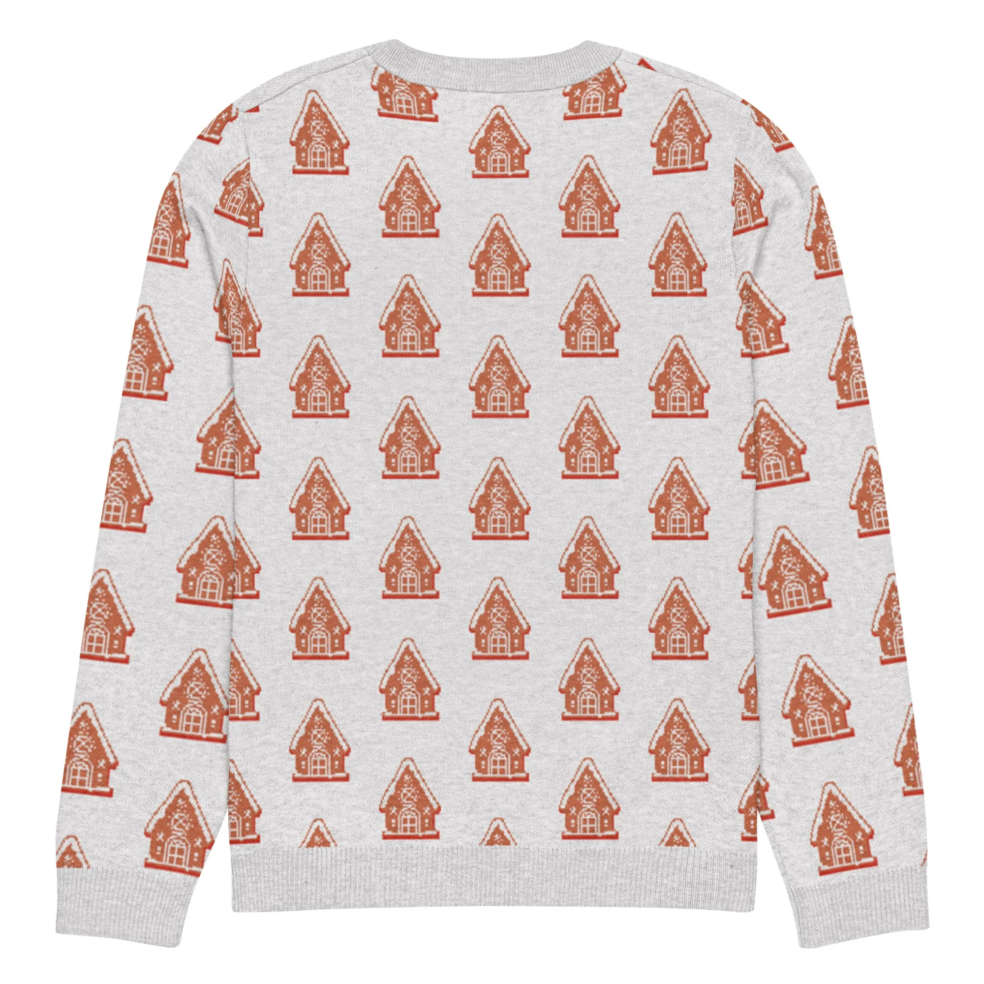 Knitted Crew Neck Sweater - Gingerbread House (Glamourange Christmas Knitted Crew Neck Sweater - All-Over Pattern)