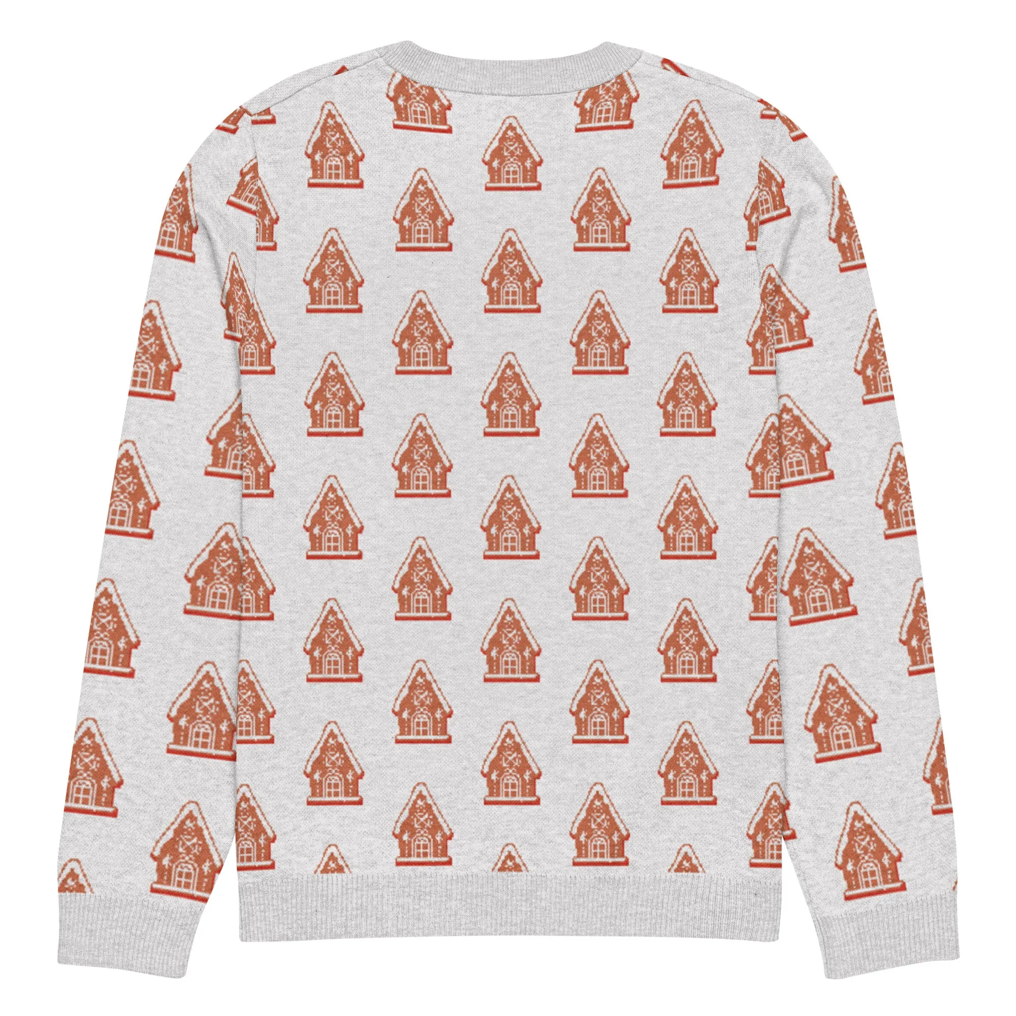 Knitted Crew Neck Sweater - Gingerbread House (Glamourange Christmas Knitted Crew Neck Sweater - All-Over Pattern)