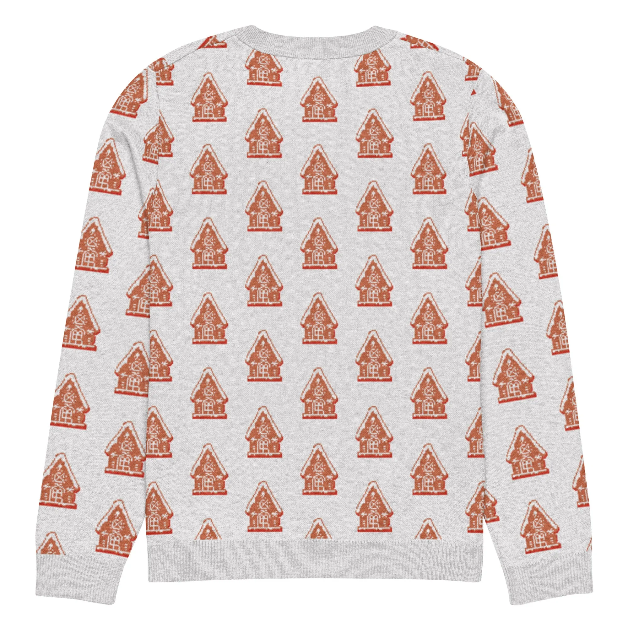 Knitted Crew Neck Sweater - Gingerbread House (Glamourange Christmas Knitted Crew Neck Sweater - All-Over Pattern)