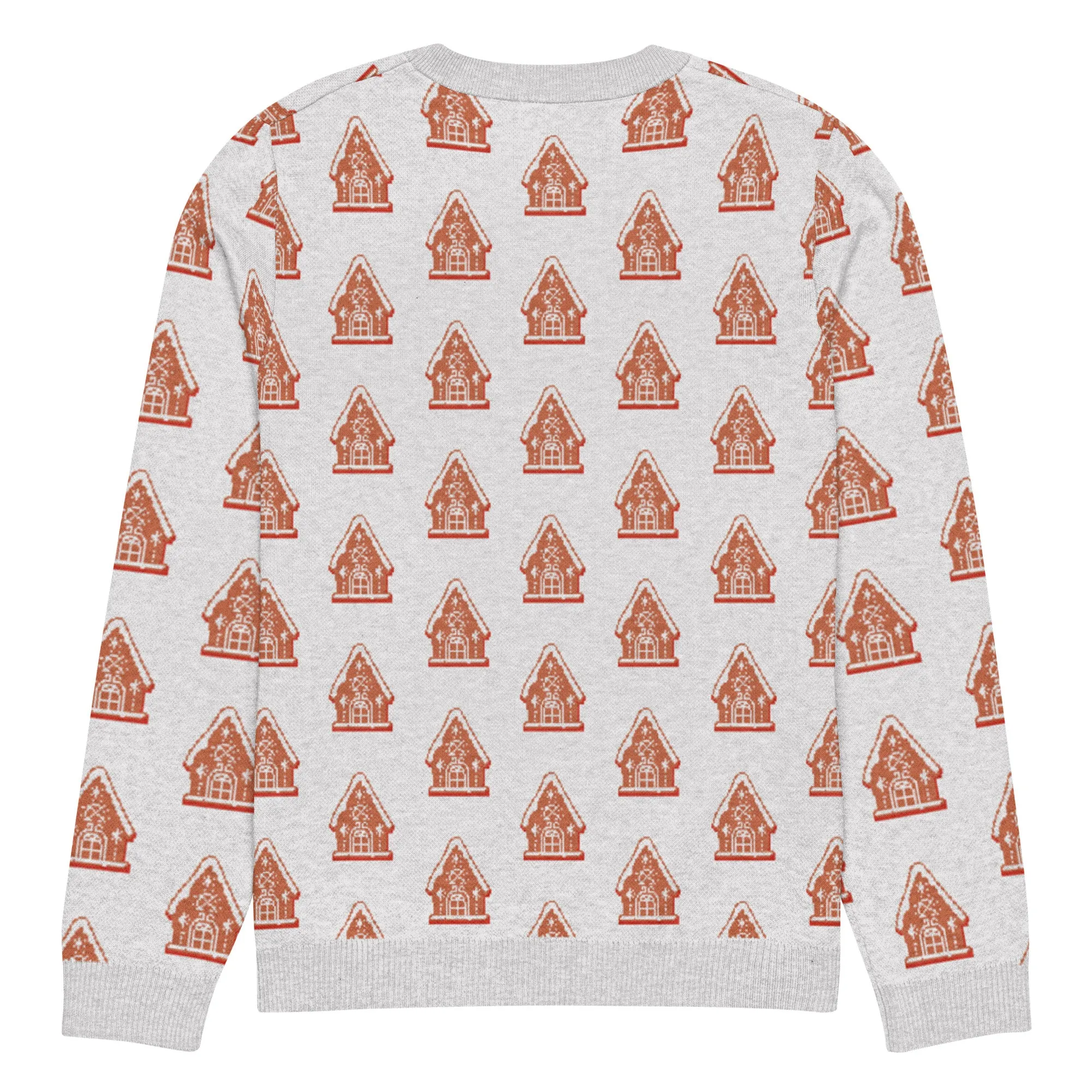 Knitted Crew Neck Sweater - Gingerbread House (Glamourange Christmas Knitted Crew Neck Sweater - All-Over Pattern)