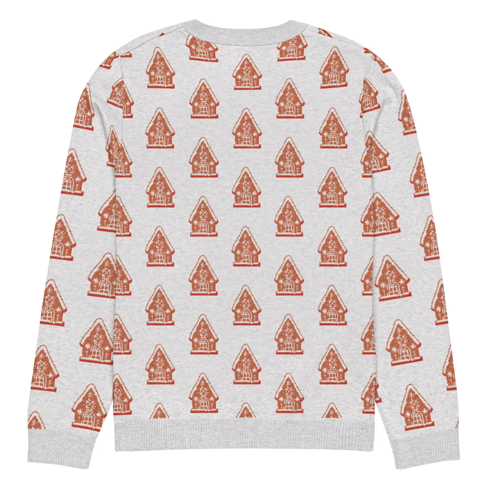 Knitted Crew Neck Sweater - Gingerbread House (Glamourange Christmas Knitted Crew Neck Sweater - All-Over Pattern)