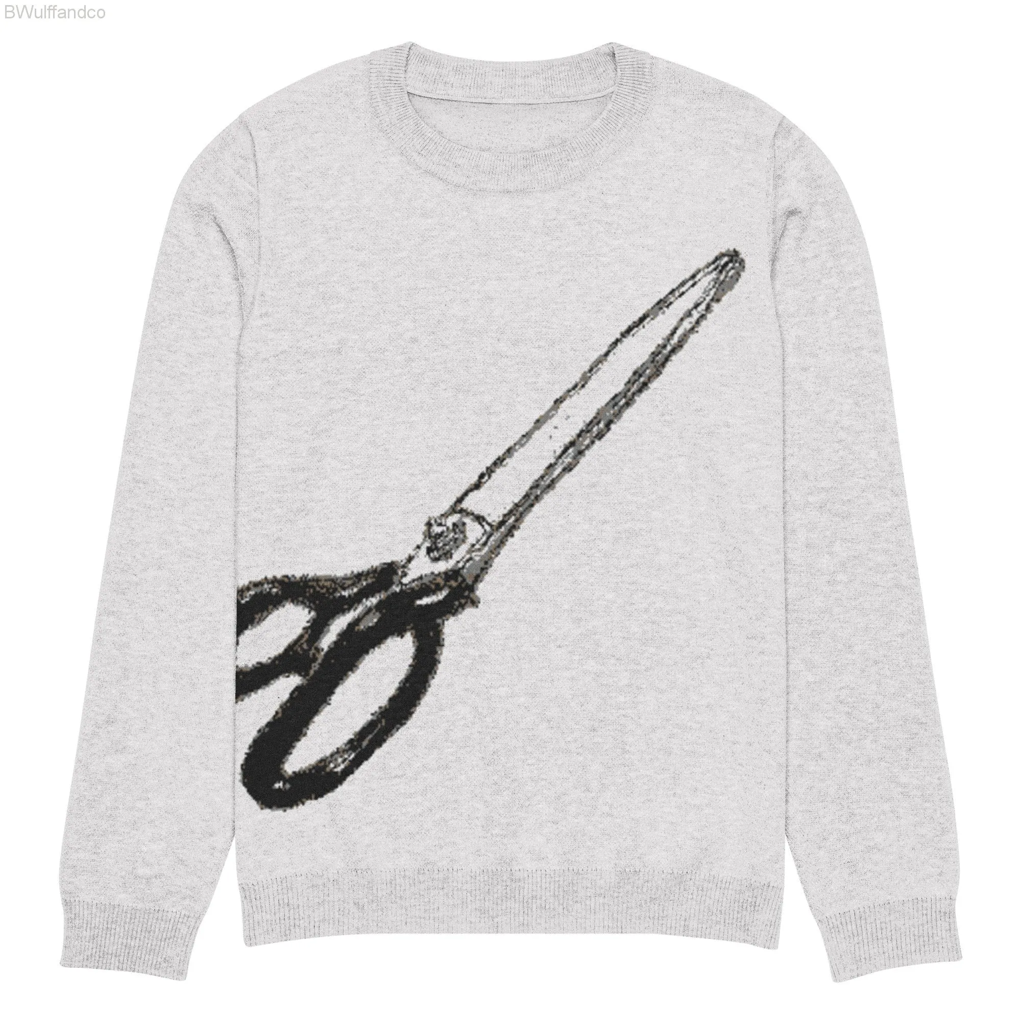 Knitted crew neck sweater - Scissors