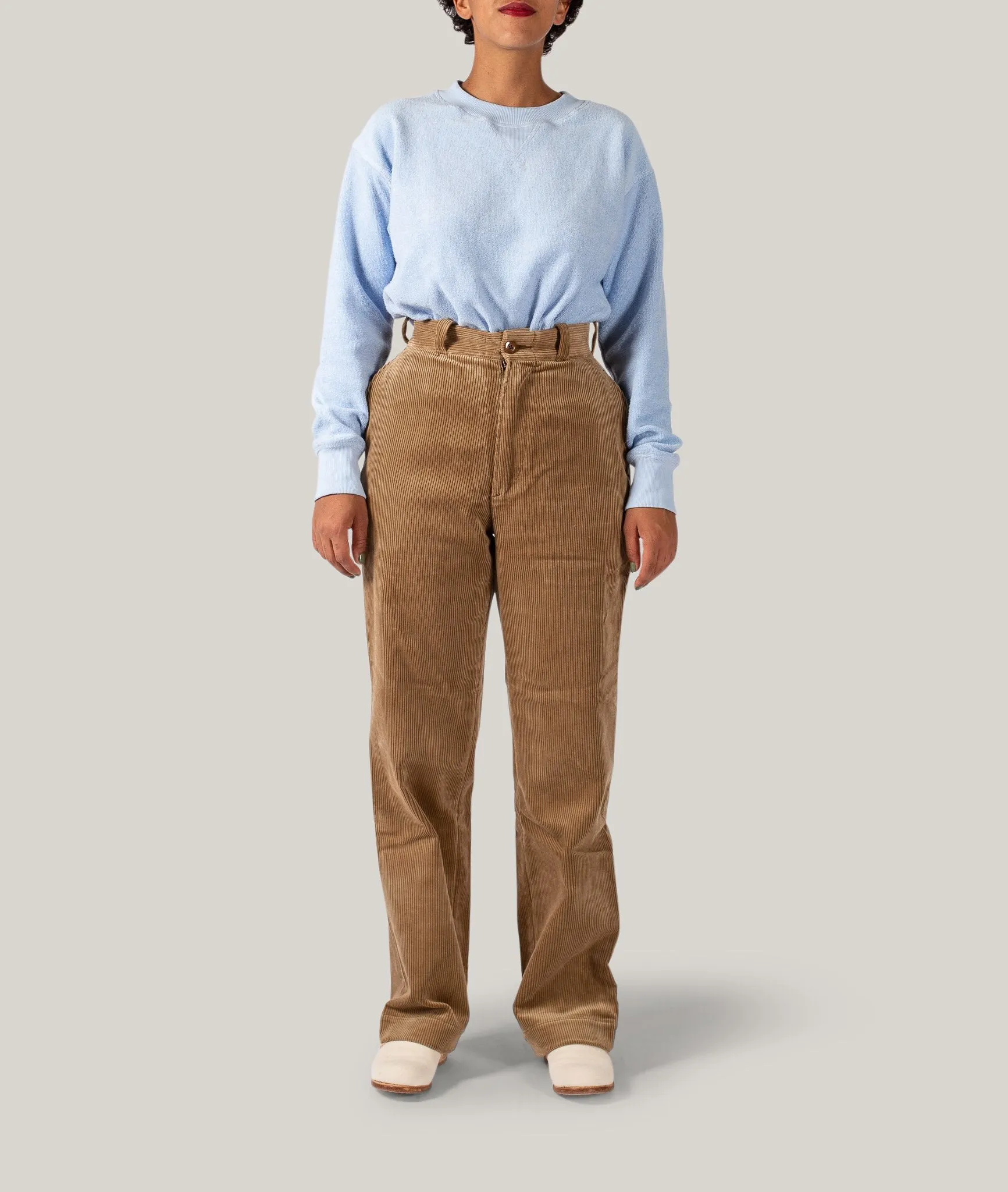 LENO CORDUROY TROUSERS - BEIGE