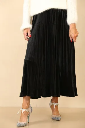 LINA VELVET SKIRT - BLACK